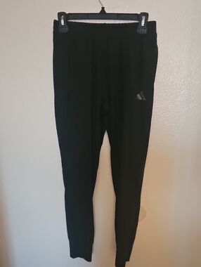 Adidas Black Athletic Joggers with Logo